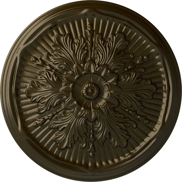Ekena Millwork Luton Ceiling Medallion (Fits Canopies up to 3 1/2"), Hand-Painted Green Gold, 21"OD x 2"P CM21LUGGS - main